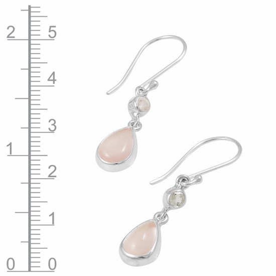 Rose Quartz & Clear Quartz Earrings