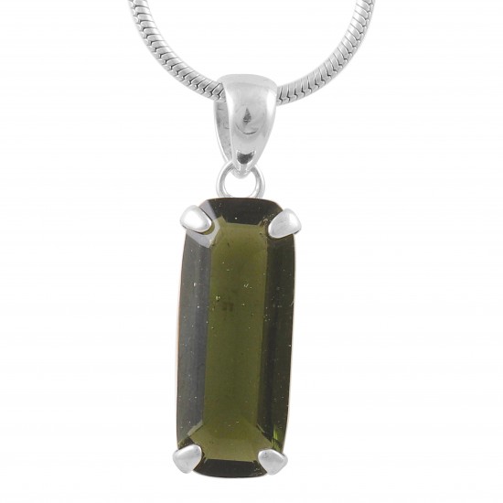 Moldavite Pendant (Faceted)