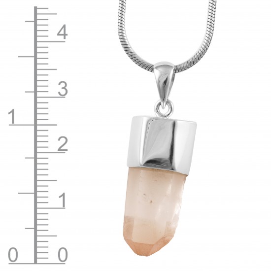 Pink Lemurian Crystal Pendant