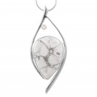 Howlite & Quartz Pendant