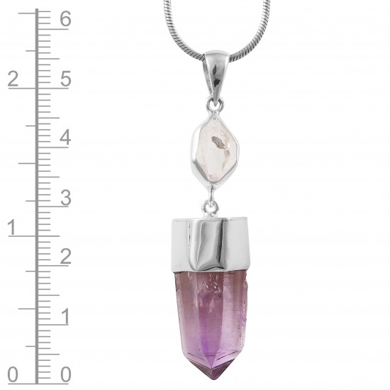 Vera Cruz Amethyst & Herkimer Diamond Pendant