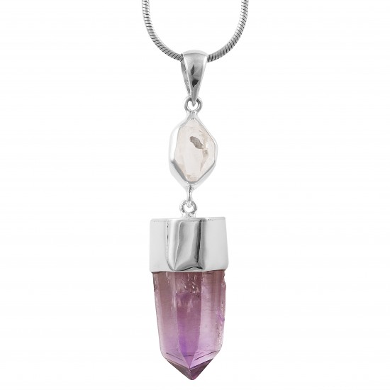 Vera Cruz Amethyst & Herkimer Diamond Pendant