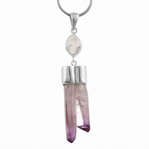 Vera Cruz Amethyst & Herkimer Diamond Pendant