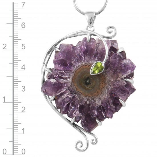 Amethyst Flower & Peridot Pendant