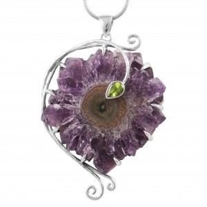 Amethyst Flower & Peridot Pendant