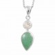 Green Aventurine & Clear Quartz Pendant