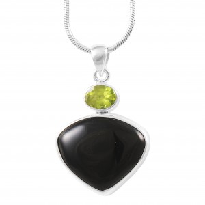 Black Onyx & Peridot Pendant