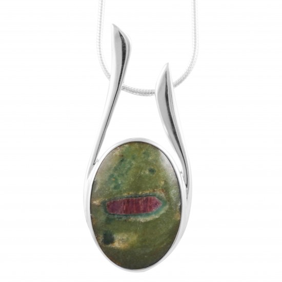 Ruby in Fuchsite Pendant