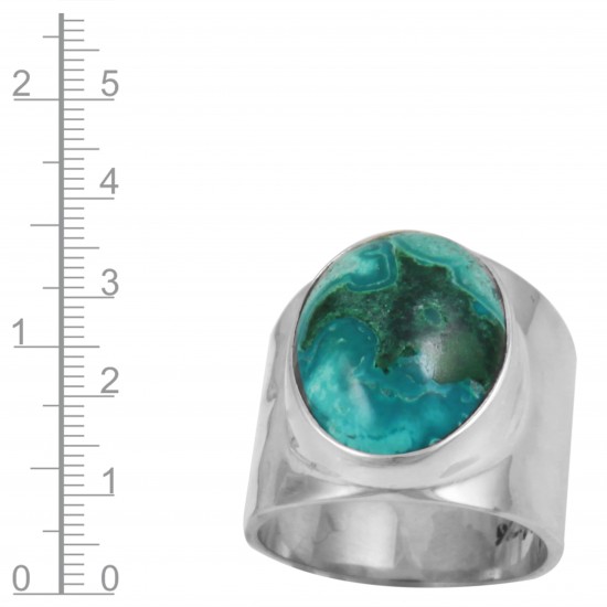 Chrysocolla & Malachite Ring