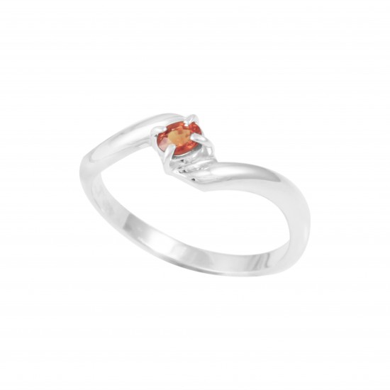 Orange Sapphire Ring