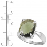 Moldavite (Faceted)  Ring