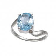 Gem Wave Ring, Blue Topaz