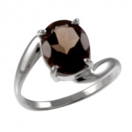 Gem Wave Ring, Smoky Quartz