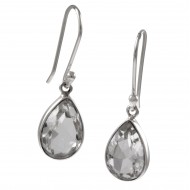 Bezella Large Teardrop Quartz Crystal Earrings