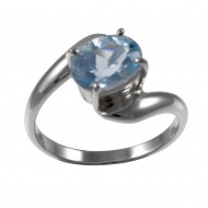 Delicate Blue Topaz Twist Ring